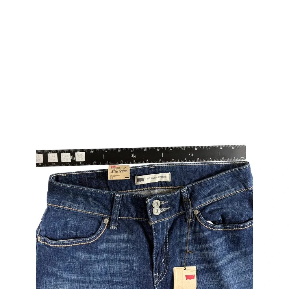 Levis 529 Curvy‎ Bootcut Jeans Womens 8/29 Blue Whiskering Denim Medium Wash
